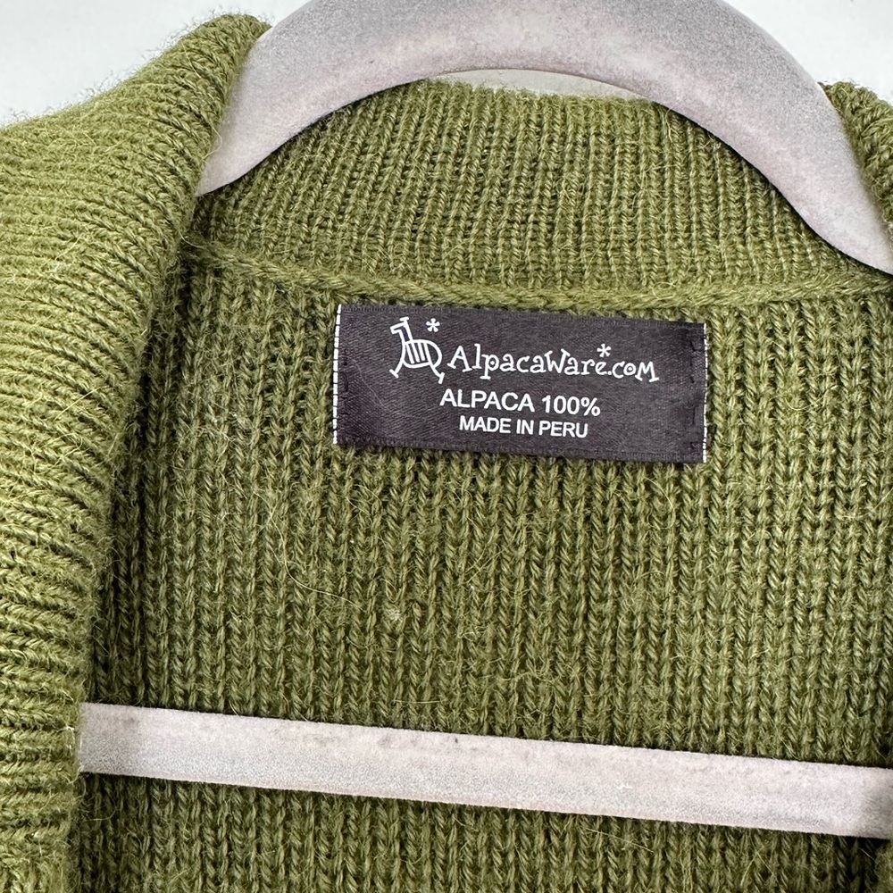 Green alpaca wool duster